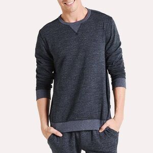 Faherty men’s crewneck grey pullover organic cotton blend sweatshirt